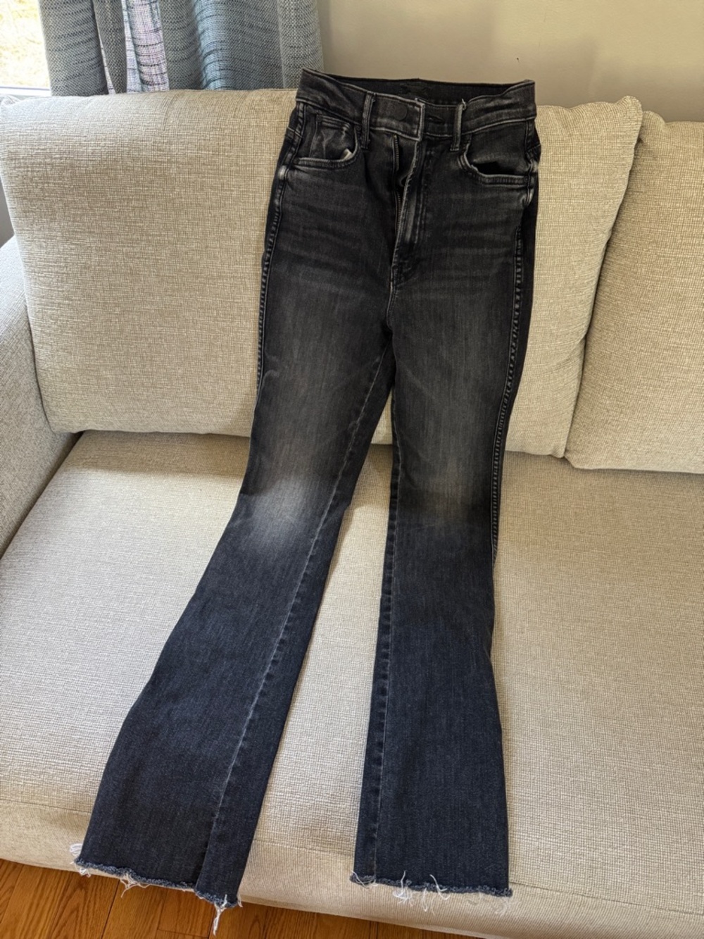 MOTHER Women's Straight Leg Jeans in Washed Black